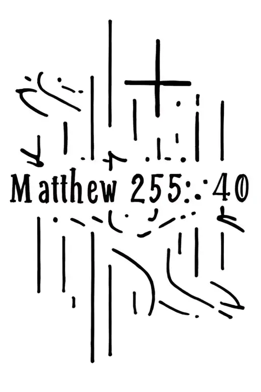 "Matthew 25:40" cross tattoo tattoo design idea