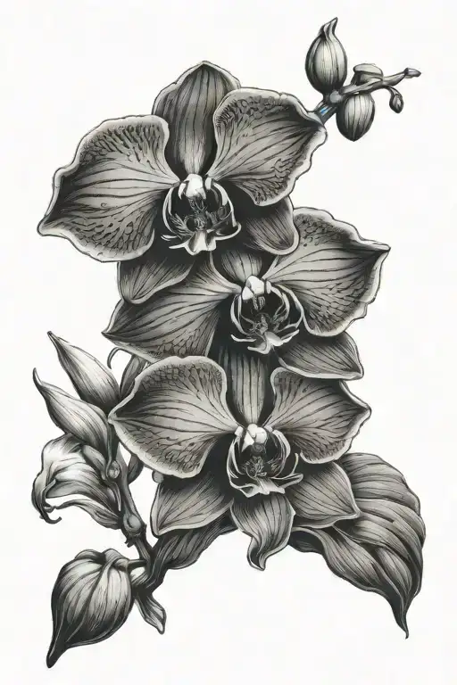 orchid bio organical ripping tattoo design idea