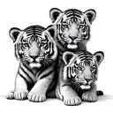 3 Tiger Cubs tattoo design idea