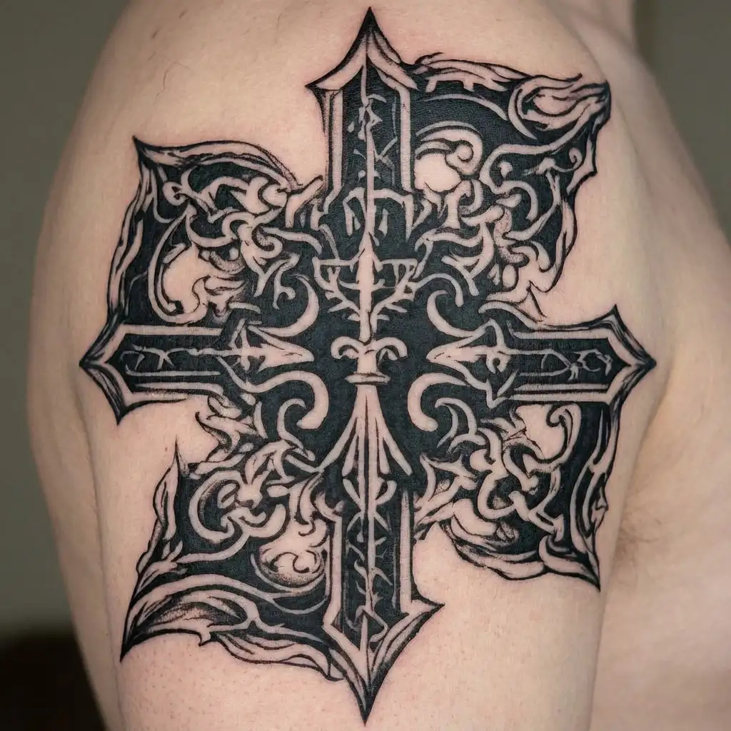 crusader cross tattoo tattoo design idea