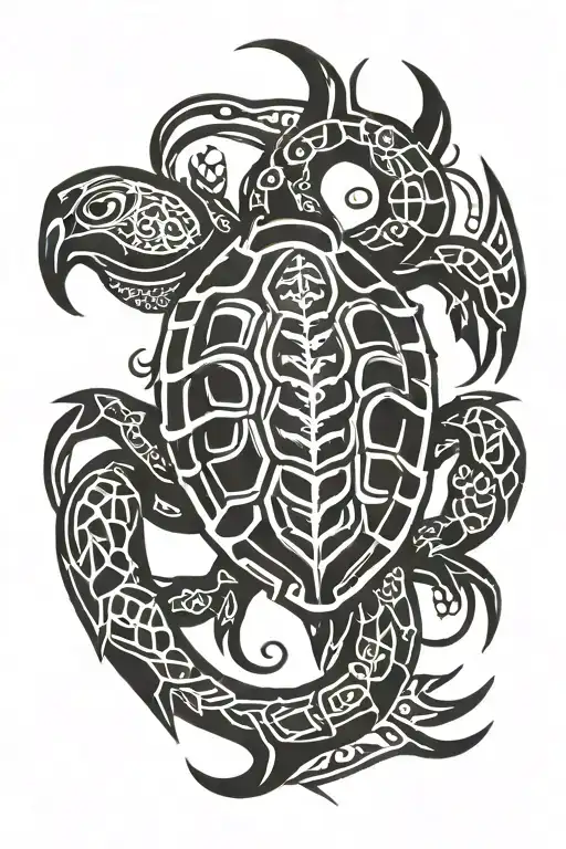 scorpion turtle tribal design tattoo design idea