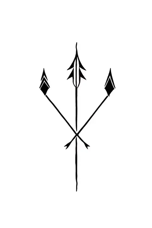 minimal and unique viking arrow  tattoo design idea
