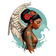 African angels tattoo design idea