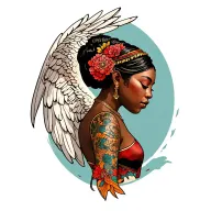 African angels tattoo design idea