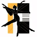 contemporary dancer tattoo design idea