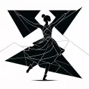contemporary dancer tattoo design idea