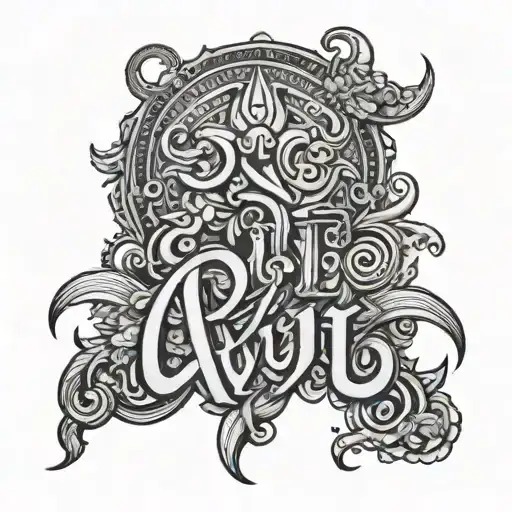 avni in hindi letters tattoo design idea