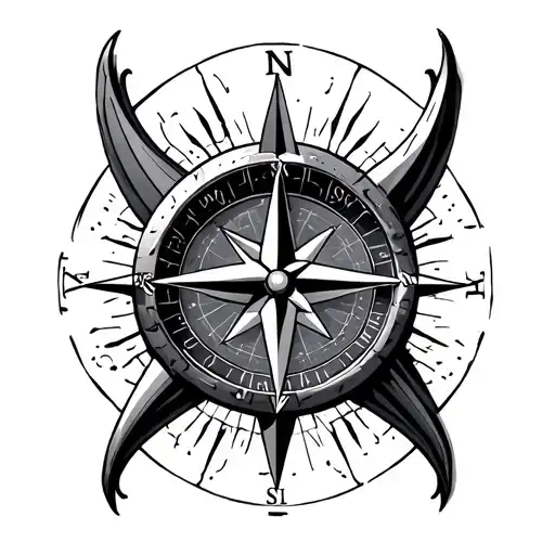Nautical Compass tattoo design idea