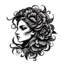 Bold, solid outlines — keep the design clean, almost like a stencil or traditional tattoo style.Minimal shading — use  tattoo design idea