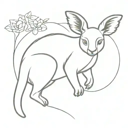 kangaroo and koala tattoo design idea