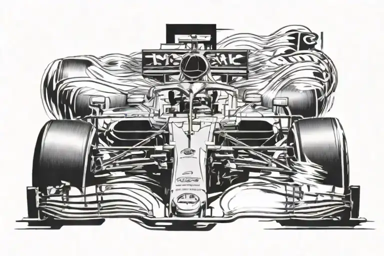 Lewis Hamilton w11 2020 Mercedes f1 car horizontal side view(don't show front of car) tattoo design idea