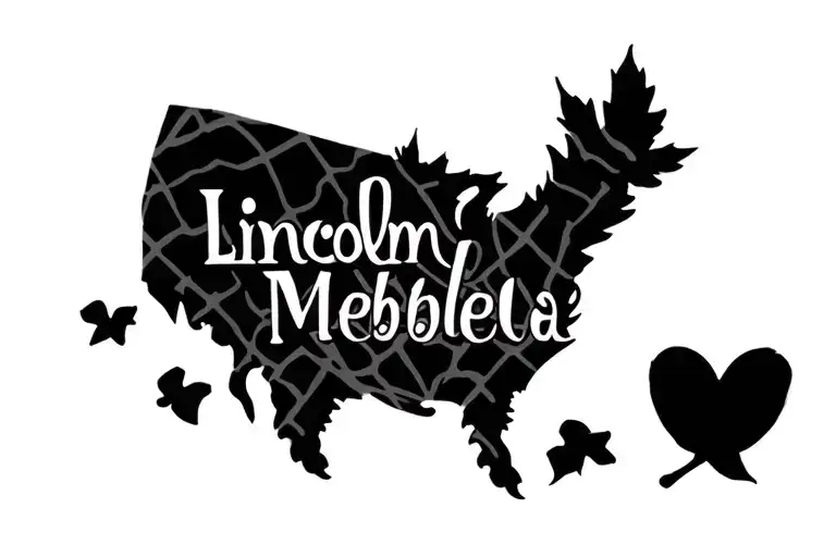 kids names Lincoln and Meabella tattoo design idea