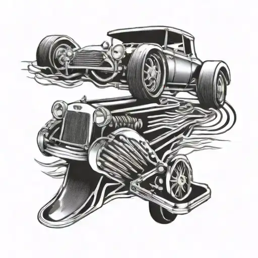 accelerator car pedal tattoo design idea