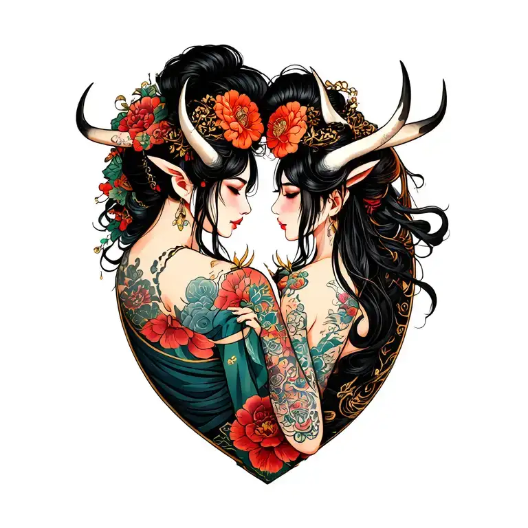 gemini and taurus with their tattoo design idea