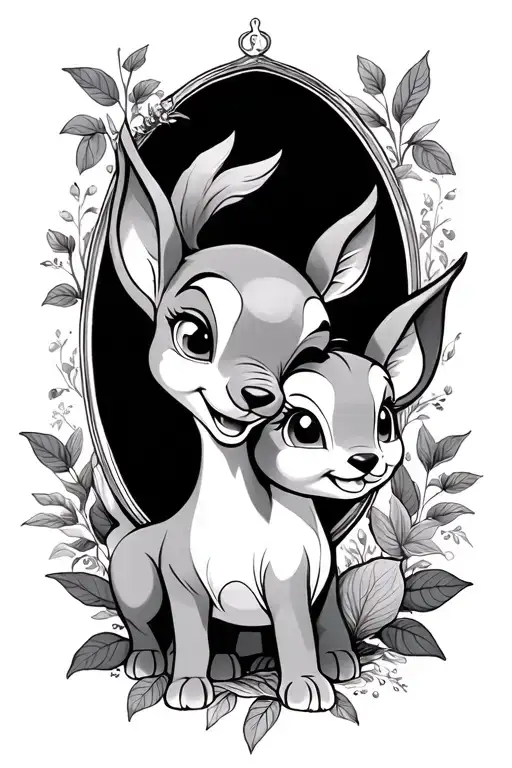disney including bambi and dumbo tattoo design idea