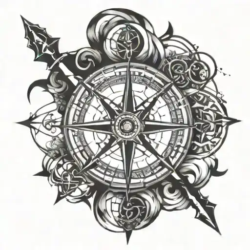 compass design tattoo design idea