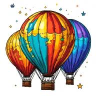 three hot air ballons tattoo design idea