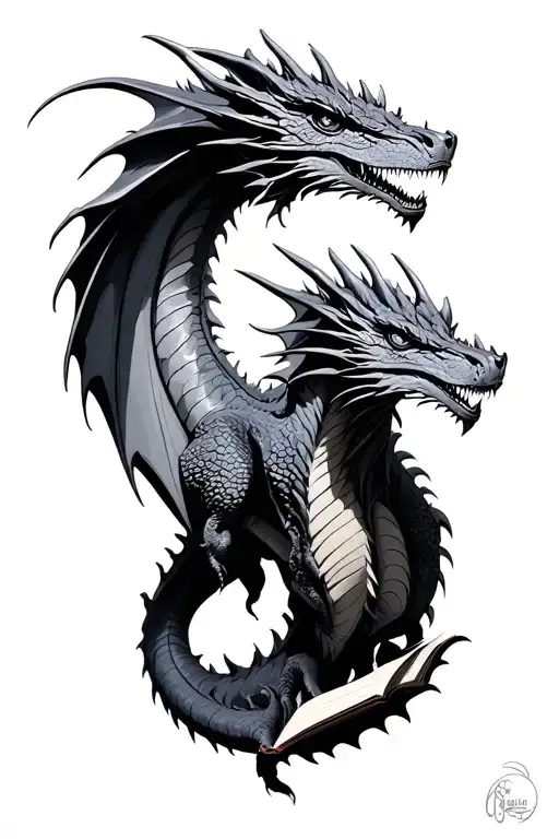 Fantasy Book dragons, harry potter tattoo design idea