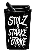 words Stolz and Stärke written with emoji like this: ⚡️TOLZ & ⚡️TÄRKE tattoo design idea