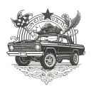 modified car and Texas tattoo design idea