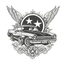 modified car and Texas tattoo design idea