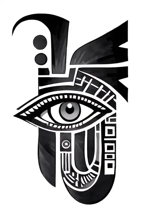 Eye of Horus the hieroglyphic lines through it tattoo design idea