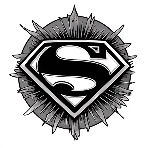 Superman logo it's wings spread wide tattoo design idea