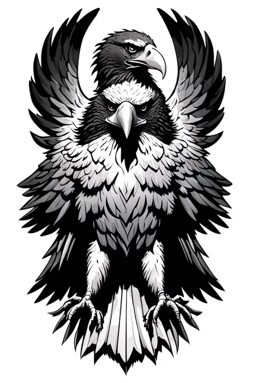 eagle statue tattoo design idea
