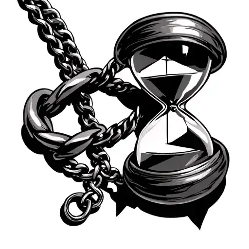 fine-chained necklace with a broken hourglass dangling from it tattoo design idea