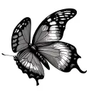 butterfly with fingerprints in the wings spread tattoo design idea