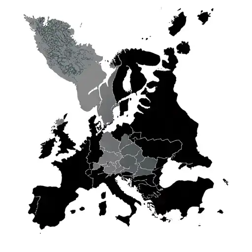 Map Of Europe tattoo design idea