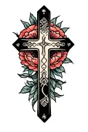 Faith tattoo with cross tattoo design idea