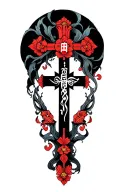 Faith tattoo with cross tattoo design idea