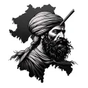 punjab map 1839 and sukh warriors tattoo design idea