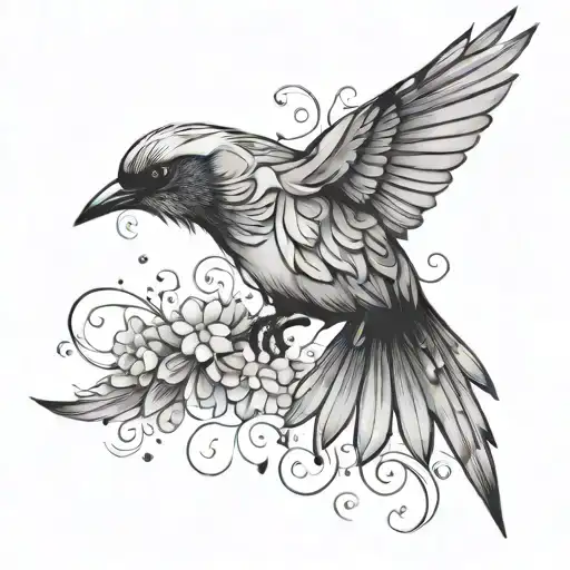 emphasis on word "free" transforming into bird; feminine, simple tattoo design idea