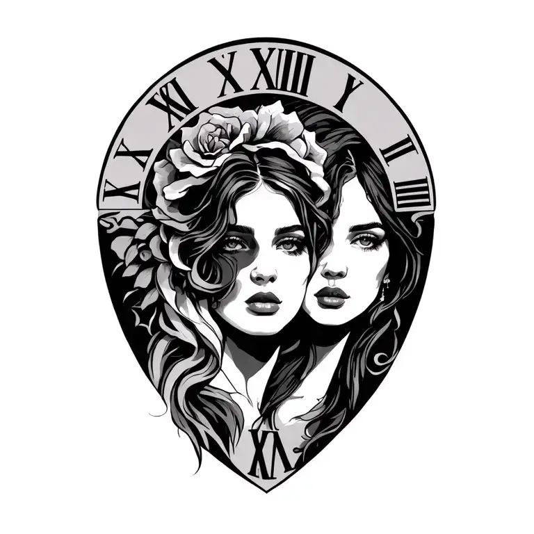 SOUL SISTERS MMXIX roman numerals tattoo design idea