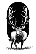 stag walking tattoo design idea