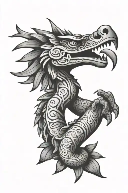 aztec god quetzalcoatl tattoo design idea