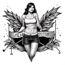 sexy golf girl tattoo design idea
