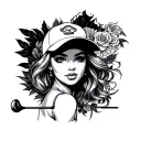 sexy golf girl tattoo design idea