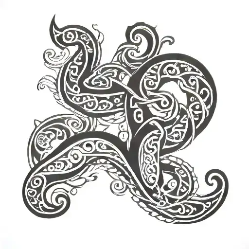 Ancient Finnish sisu symbol intertwined representing tattoo design idea