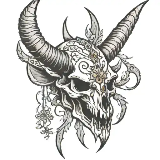 oryx skull  tattoo design idea