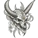 oryx skull  tattoo design idea