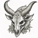 oryx skull  tattoo design idea