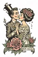New Year and a marriage proposal tattoo design idea