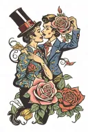 New Year and a marriage proposal tattoo design idea