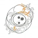 ying yang water and fire tattoo design idea