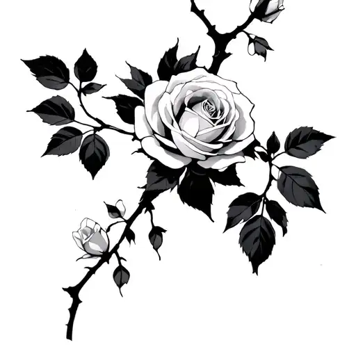 branches with flowers, with some aspects incorporating roses from the anime jujutsu kaisen, using nobara roses less leaf tattoo design idea
