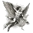 Icarus falling tattoo design idea