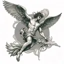 Icarus falling tattoo design idea